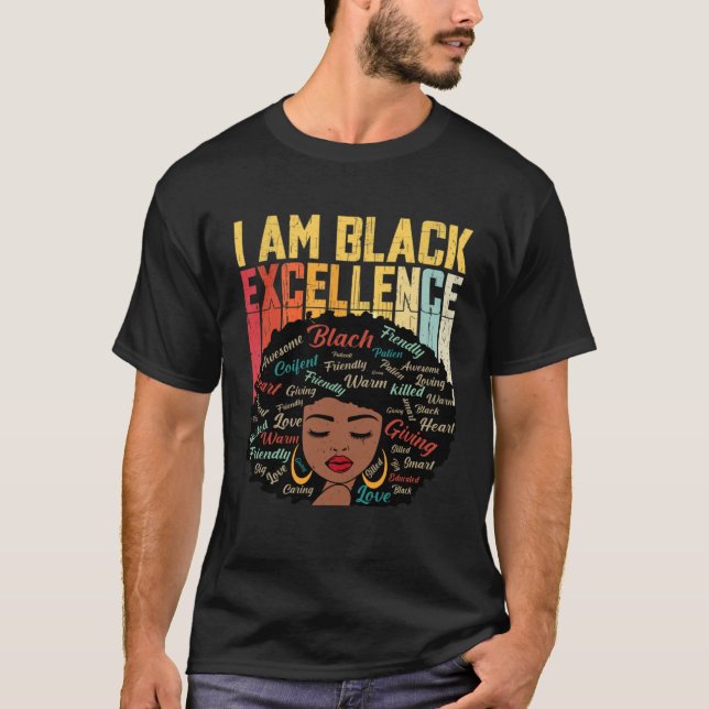 Camiseta I Am Black Excellence Black Woman African American (Anverso)