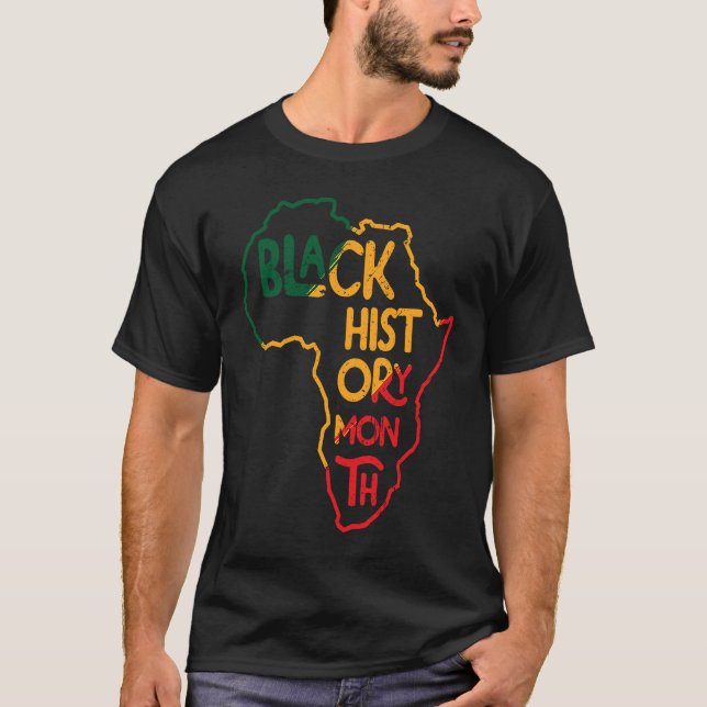 Camiseta I Am Black History African American Map (Anverso)