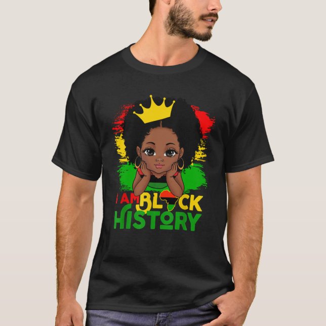 Camiseta I Am Black History BHM Black Pride Black Melanin G (Anverso)