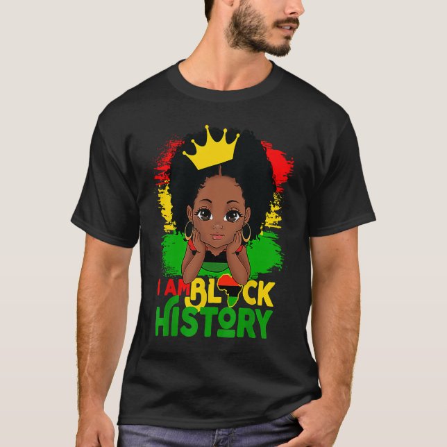 Camiseta I Am Black History BHM Black Pride Black Melanin G (Anverso)