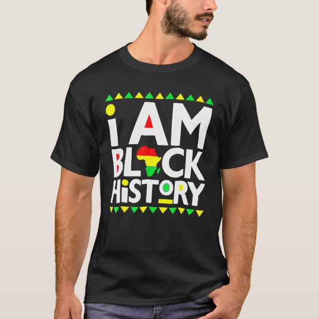 Camiseta I Am Black History Black History Month & Pride Gif (Anverso)