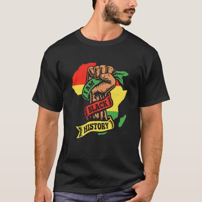 Camiseta I Am Black History Fist Kids Boys Black History Mo (Anverso)