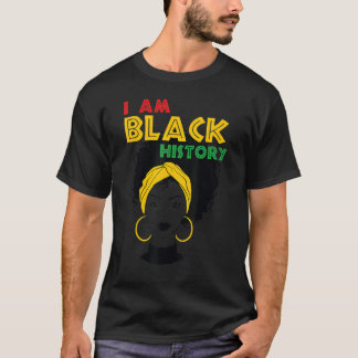Camiseta I Am Black History Girl Afro Love African American