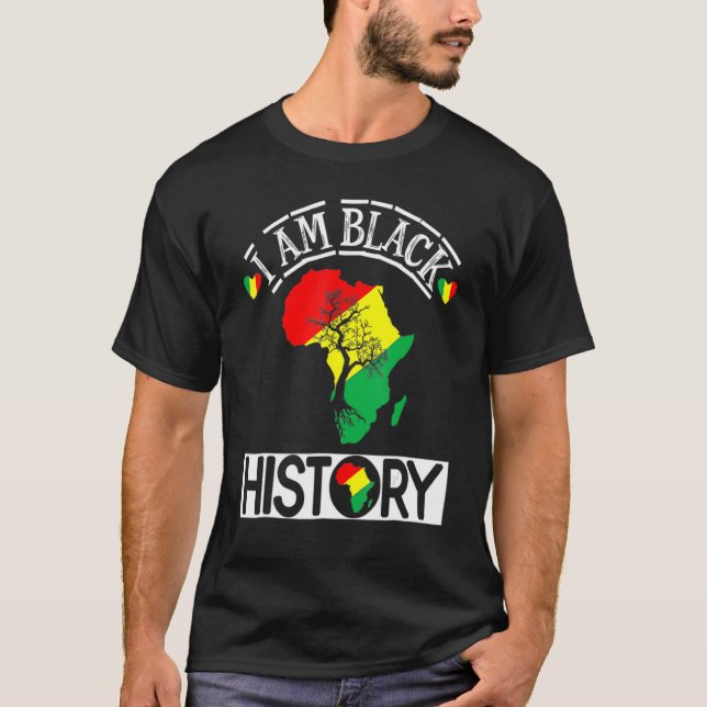 Camiseta I Am Black History Month African Map American Cele (Anverso)