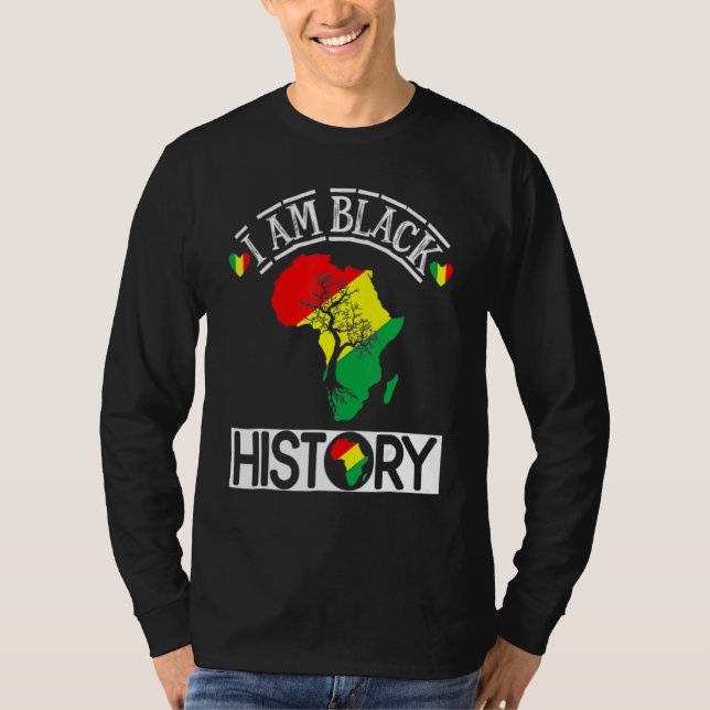 Camiseta I Am Black History Month African Map American Cele (Anverso)