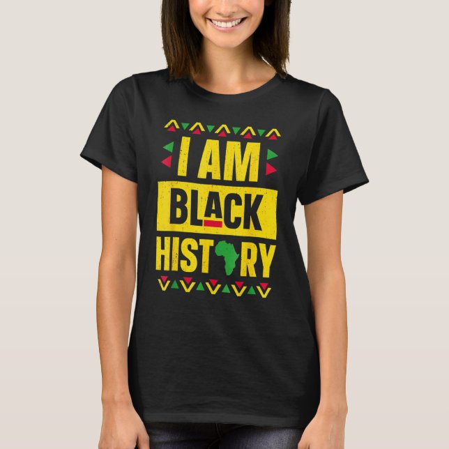 Camiseta I Am Black History Month Afro African Pride Boys G (Anverso)