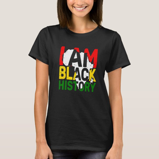 Camiseta I Am Black History Month American Melanin BLM Afri (Anverso)