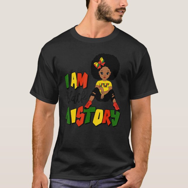 Camiseta I Am Black History Month Black Melanin Kids Girl T (Anverso)
