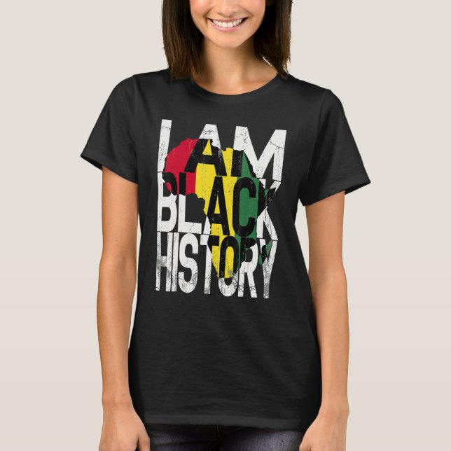Camiseta I Am Black History Month Melanin BLM African Pride (Anverso)