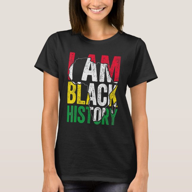 Camiseta I Am Black History Month Melanin BLM African Pride (Anverso)
