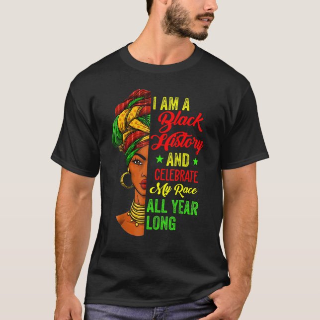 Camiseta I Am Black History Month Proud Afro African Black  (Anverso)