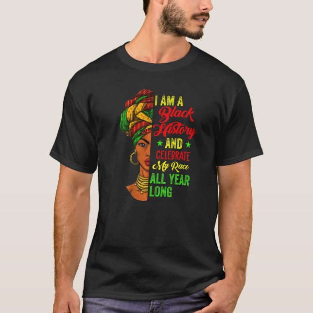 Camiseta I Am Black History Month Proud Afro African Black  (Anverso)