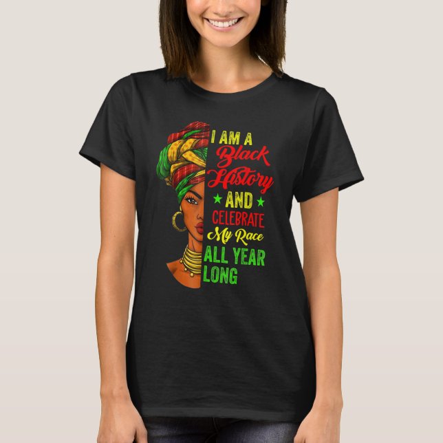 Camiseta I Am Black History Month Proud Afro African Black  (Anverso)