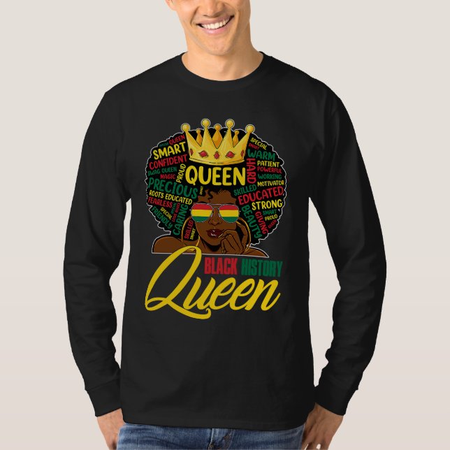 Camiseta I Am Black History Queen BHM BLM Pride Melanin Wom (Anverso)
