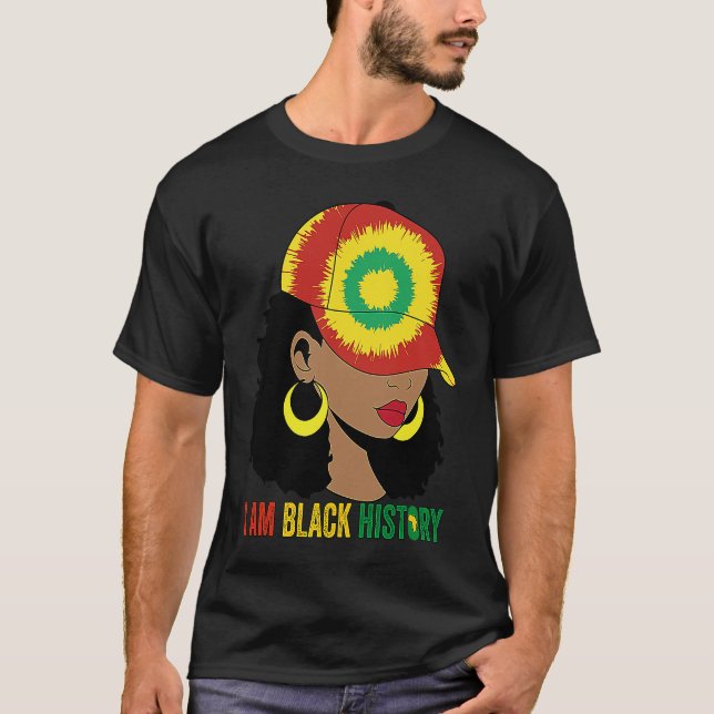 Camiseta I AM BLACK HISTORY Women Girls Black Queen Month H (Anverso)
