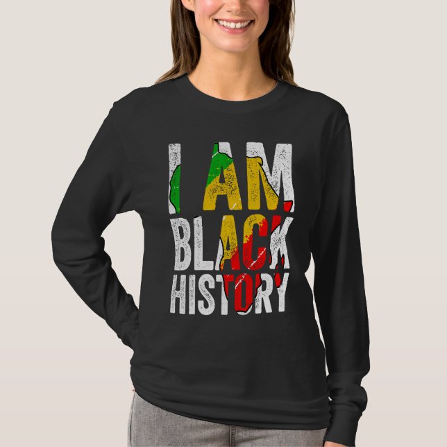 Camiseta I Am Black History  Women Men African American Gra (Anverso)