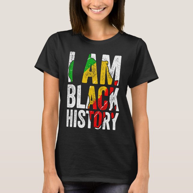 Camiseta I Am Black History  Women Men African American Gra (Anverso)