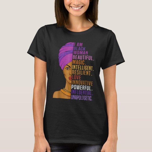 Camiseta I Am Black Woman Black History Month Queen Melanin (Anverso)