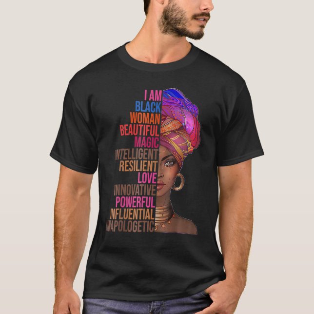 Camiseta I Am Black Woman Black History Month Queen Melanin (Anverso)