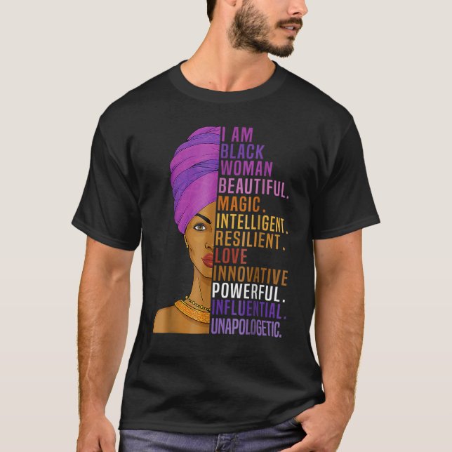 Camiseta I Am Black Woman Black History Month Queen Melanin (Anverso)