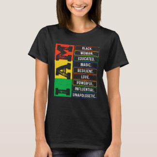 Camiseta I Am Black Woman Educated African Melanin Black Hi