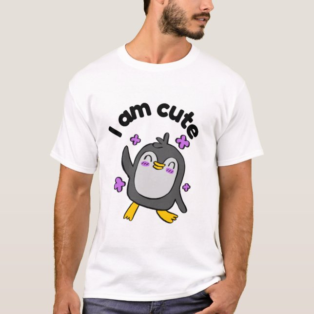 Camiseta I am cute penguin design (Anverso)