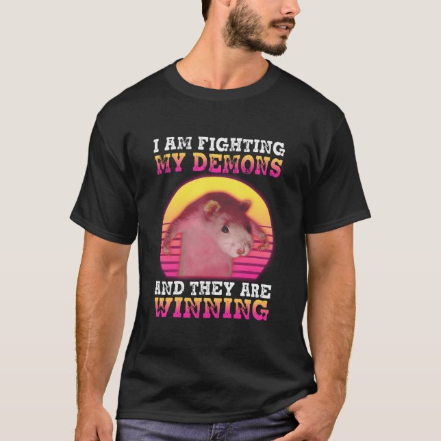 Camiseta I Am Fighting My Demons Rat (Anverso)