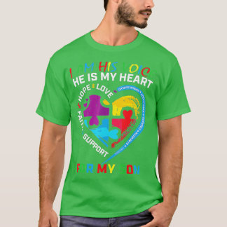 Camiseta I Am His Voice He Is My Heart Autism Awareness Son