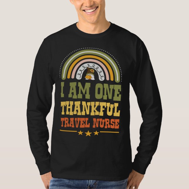 Camiseta I Am One Thankful Travel Nurse Bohemian Thanksgivi (Anverso)