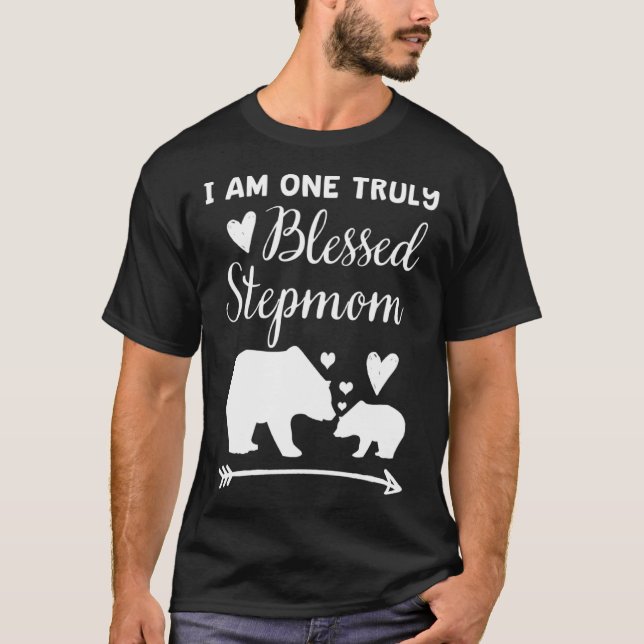 Camiseta I Am One Truly Blessed Stepmom Bear & Baby Cub Mom (Anverso)