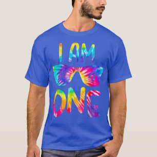 Camiseta I Am One Year Old Tie Dye Happy Birthday Boy Girl 