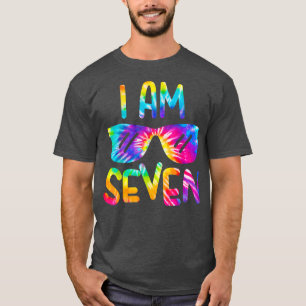 Camiseta I Am Seven Year Old Tie Dye Happy Birthday Boy Gir