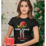 Camiseta I am The Cool Auntie Elf Funny Elf<br><div class="desc">Diseño lindo para navidad con la frase "i am the cool auntie elf" con el nombre personzalible de la tia. Este divertido diseño es ideal para reuniones familiares de navidad. No lo piense y adquiera la suya ahora.</div>