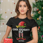 Camiseta I am The Cool Naughty Elf Funny Elf<br><div class="desc">Diseño lindo para navidad con la frase "i am the cool Naughty elf" con el nombre personzalible de la Traviesa. Este divertido diseño es ideal para reuniones familiares de navidad. No lo piense y adquiera la suya ahora.</div>