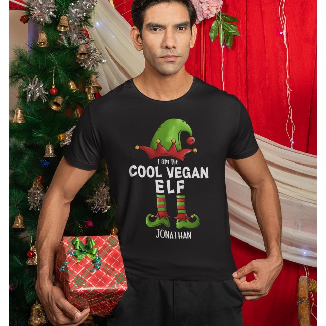 Camiseta I am The Cool Vegan Elf Funny Elf (Subido por el creador)