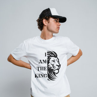 Camiseta I am the King | Cool Lion Face Typography