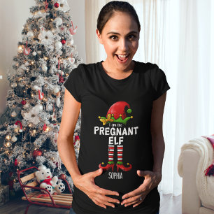 Camiseta I am The Pregnant Elf Funny Christmas 
