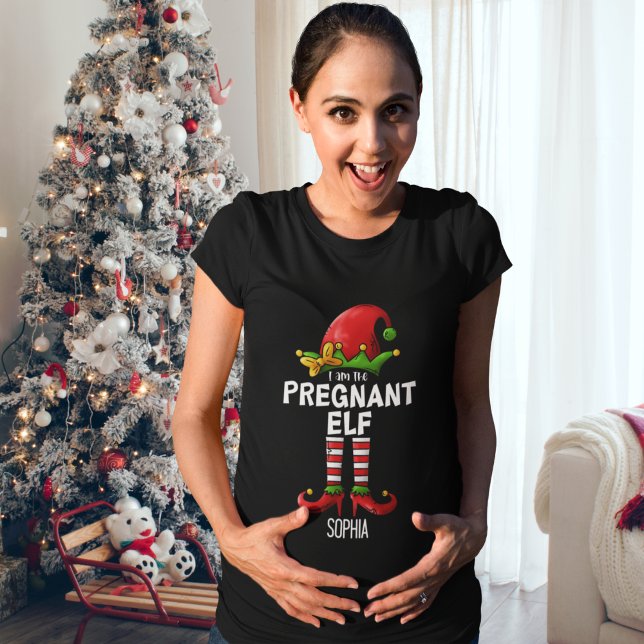 Camiseta I am The Pregnant Elf Funny Christmas  (Subido por el creador)