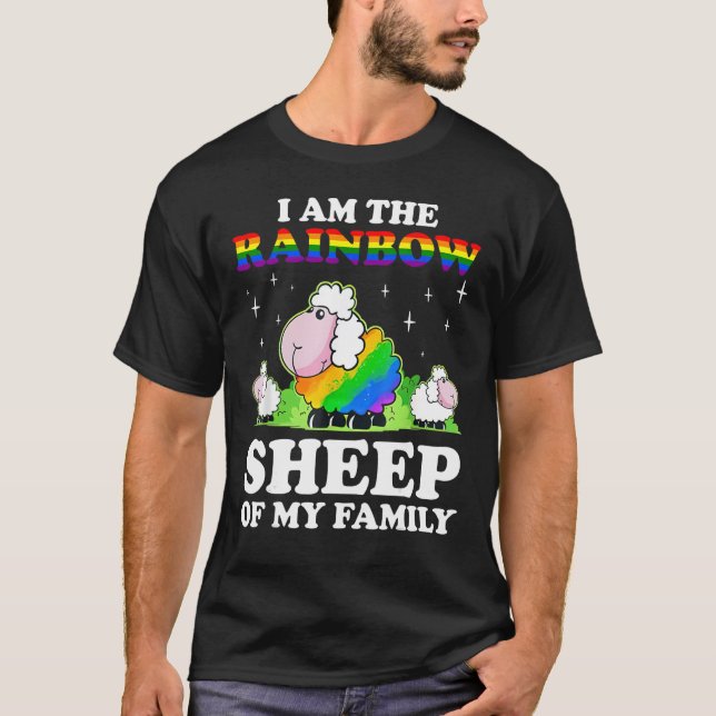 Camiseta I Am The Rainbow Sheep Of My Family Lesbian Gay Lg (Anverso)