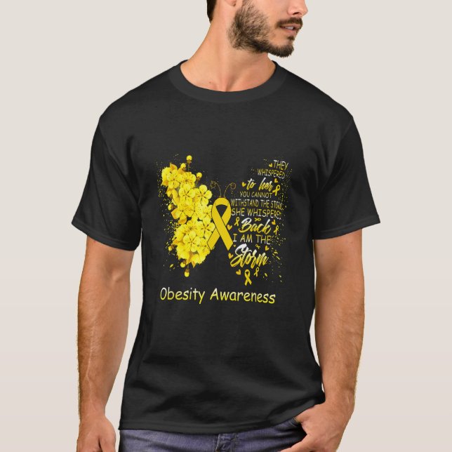 Camiseta I Am The Storm Obesity Awareness Butterfly (Anverso)