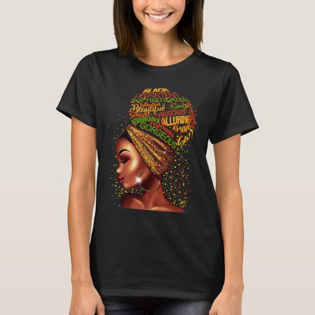 Camiseta I Am The Storm Strong African Woman  Black History (Anverso)