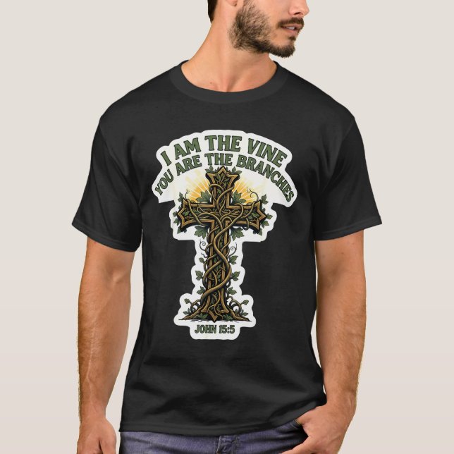Camiseta I Am The Vine You Are The Branches Christian Bible (Anverso)