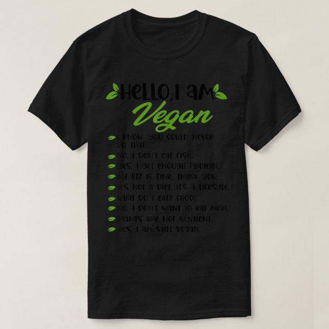 Camiseta I Am Vegan a Sarcastic Veganism or Vegetarian Hell (Diseño del anverso)