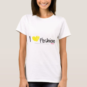 Camiseta I amarillo de la moda del corazón