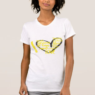 Camiseta I amarillo de la pintada del corazón