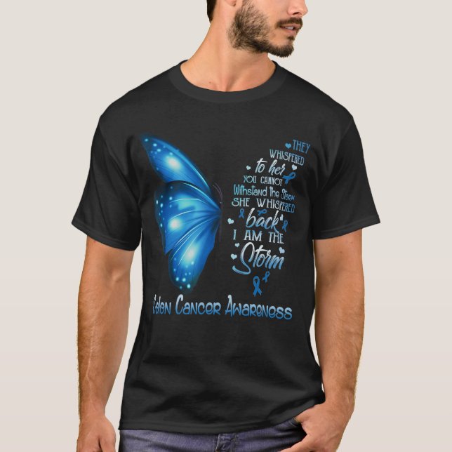 Camiseta I amhe Storm Colon Cancer Awareness Butterfly gift (Anverso)