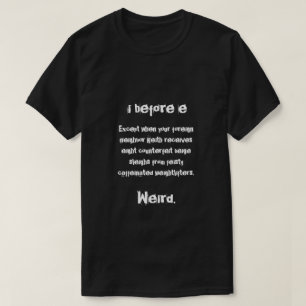 Camiseta i antes de e