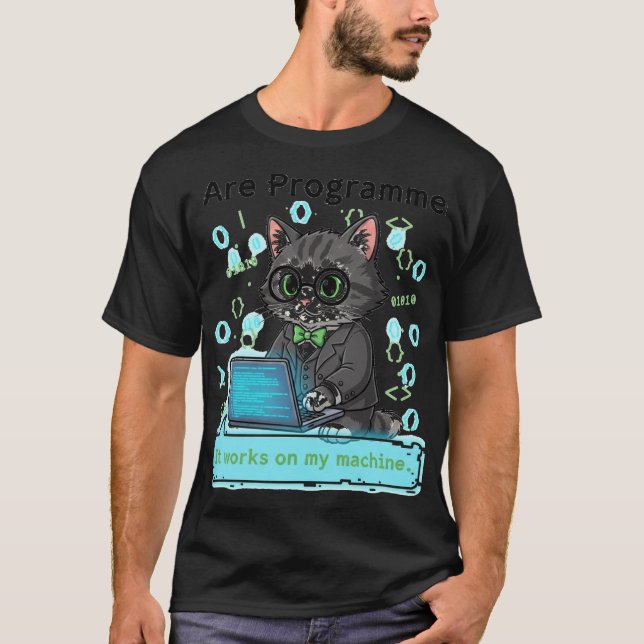 Camiseta I Are Programmer Whimsical Cat Developer Graphic (Anverso)