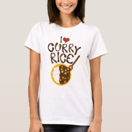 Camiseta I arroz de curry del corazón (カレーライス)