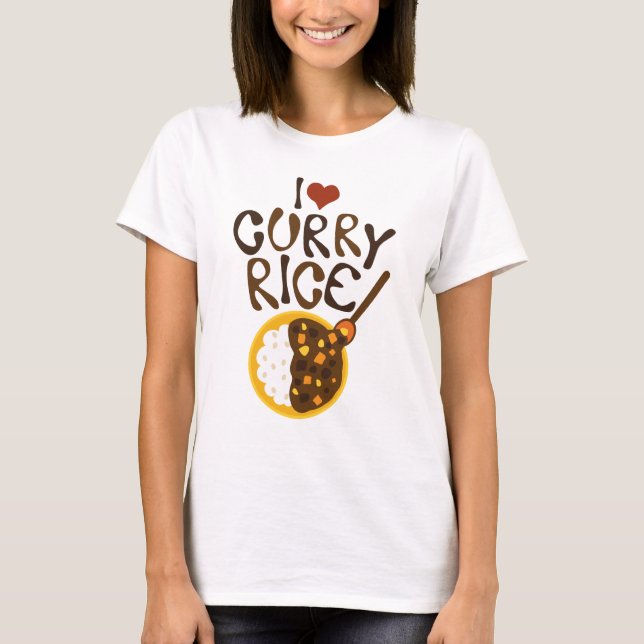 Camiseta I arroz de curry del corazón (カレーライス) (Anverso)